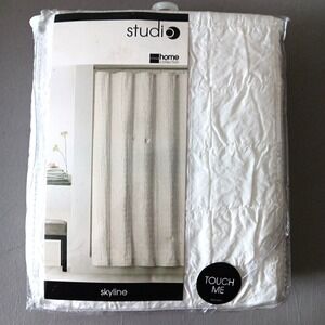 NEW JCPenney Shower Curtain Shabby Chic White Quilted Fabric Skyline Studio Chic